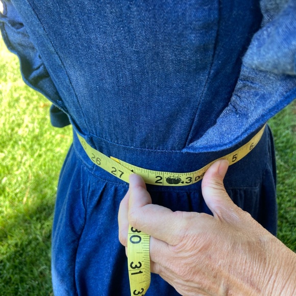 Vintage Gunne Sax ruffle prairie denim dress - Picture 12 of 16